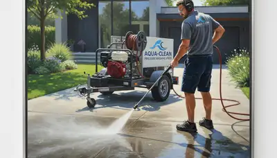 Concrete pressure cleaning in Worcester, MA for driveways and patios by Worcester Paint Pros