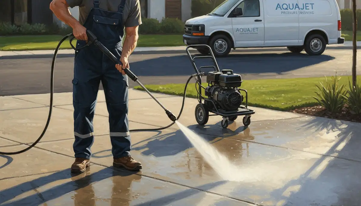 Concrete pressure cleaning in Worcester, MA for driveways and patios at Worcester Paint Pros