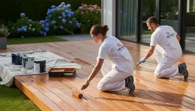 Deck painting service in Worcester, MA with durable weather-resistant coating for New England homes