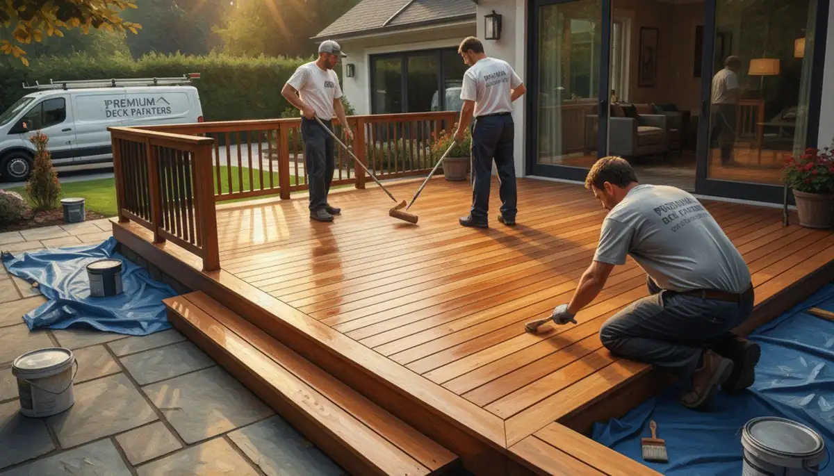 Deck painting in Worcester, MA by Worcester Paint Pros for durable weather-resistant protection