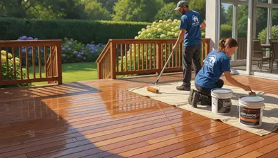 Professional deck sealing service in Worcester, MA protecting wood from weather and moisture