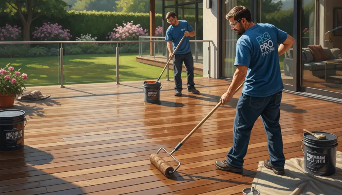 Worcester, MA deck staining service protecting wood decks from weather and sun damage