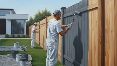 Fence painting in Worcester, MA by Worcester Paint Pros protecting wood and metal from weather