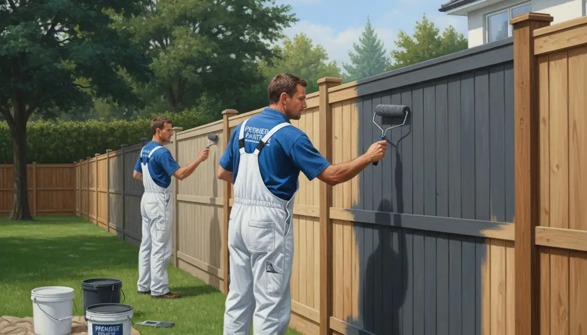 Fence painting in Worcester, MA by Worcester Paint Pros for wood and metal protection