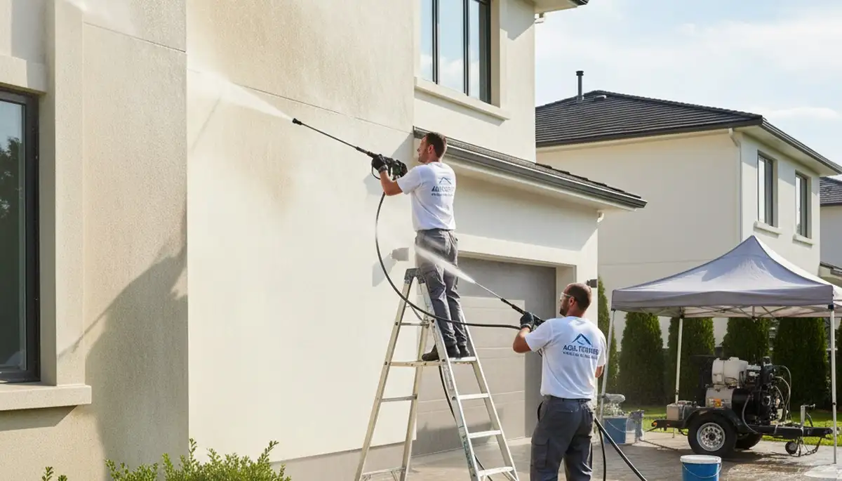 Pressure cleaning in Worcester, MA for driveways, siding, and decks by Worcester Paint Pros