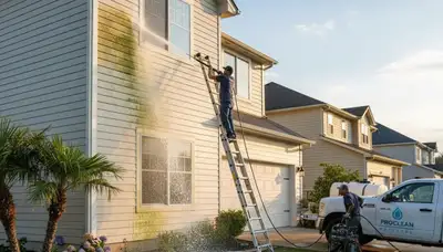 Vinyl siding pressure cleaning in Worcester, MA for mold, mildew, and weather buildup removal
