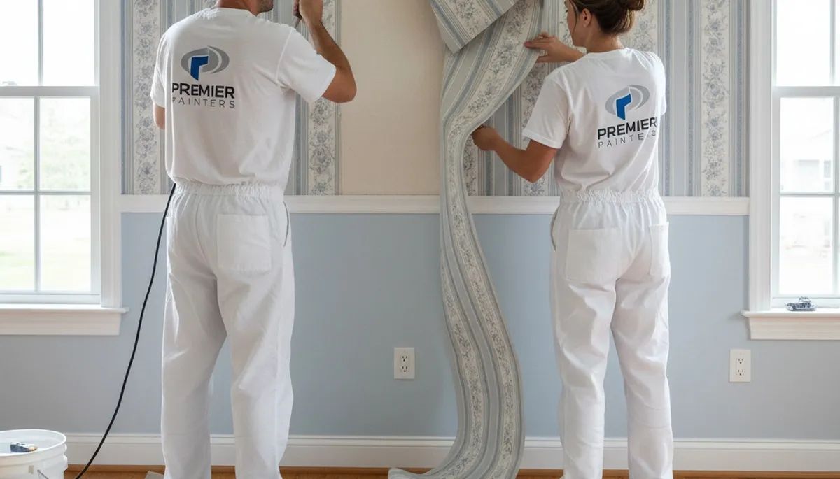 Worcester, MA wallpaper removal service by Worcester Paint Pros preparing walls for refinishing